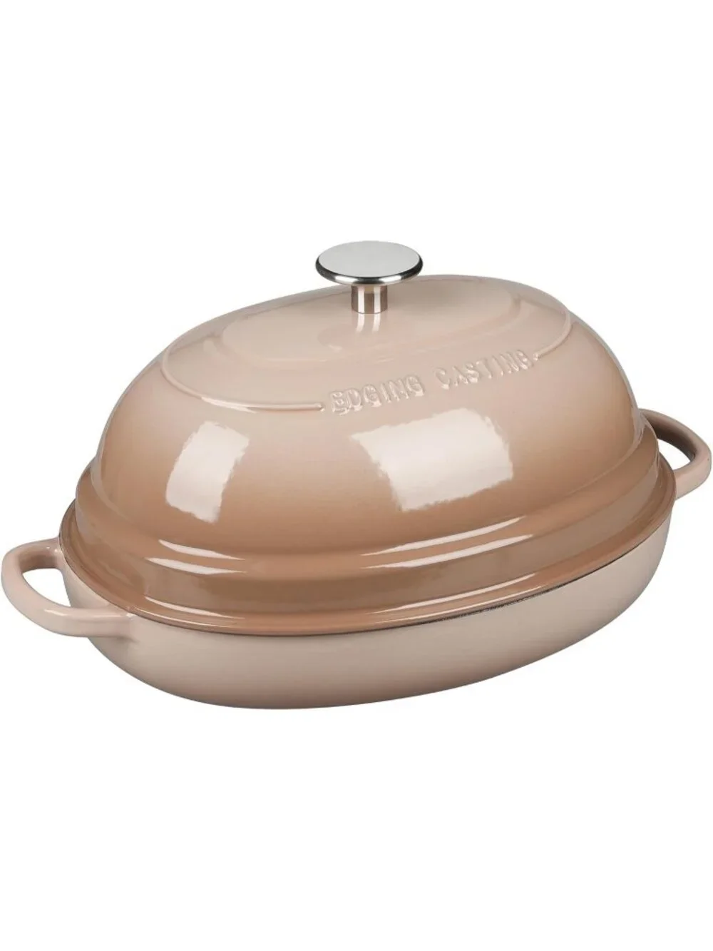 Mocha 6QT Oval Cast Iron Dutch Oven Pot with Lid Bread Dutch Oven Baking Pan